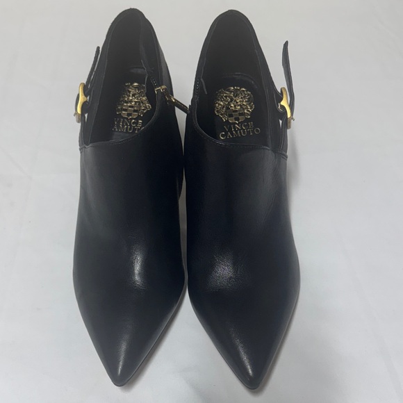 Vince Camuto Shoes - Vince Camuto Black Heeled Shoes with Gold Accent